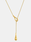 Leona | Women's Y Shape Long Drop Loop Pendant Teardrop Necklace