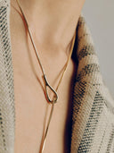 Leona | Women's Y Shape Long Drop Loop Pendant Teardrop Necklace