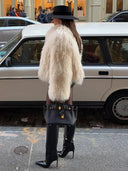 Leonie | Women's Oversized Collar Long Sleeve Shaggy Textured Winter Coat
