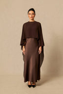 Lainey | Women's Batwing Cape Sleeve Formal Maxi Dress