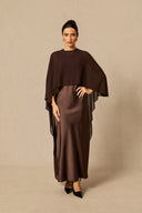 Lainey | Women's Batwing Cape Sleeve Formal Maxi Dress