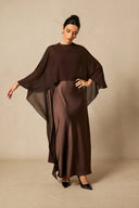 Lainey | Women's Batwing Cape Sleeve Formal Maxi Dress