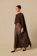 Lainey | Women's Batwing Cape Sleeve Formal Maxi Dress
