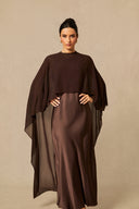 Lainey | Women's Batwing Cape Sleeve Formal Maxi Dress