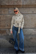 Leslie | Women's Belted Double Breasted High Neck Jacket Coat