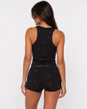 Leticia | Women's Heart Print Scoop Neck Sleeveless Pajama Set with Shorts