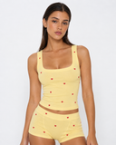 Leticia | Women's Heart Print Scoop Neck Sleeveless Pajama Set with Shorts
