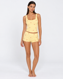 Leticia | Women's Heart Print Scoop Neck Sleeveless Pajama Set with Shorts