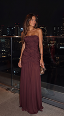 Lilibet | Women's Draped Strapless Ruched Maxi Evening Formal Dress