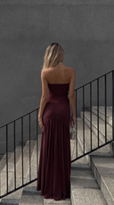 Lilibet | Women's Draped Strapless Ruched Maxi Evening Formal Dress