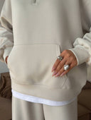 Lisette | Women's Half Zip Long Sleeve Wide Leg Pants Two Piece Sweat Set