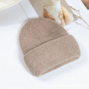 Lorraine | Women's Ribbed Foldover Cuff Rounded Crown Fuzzy Knit Beanie
