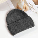 Lorraine | Women's Ribbed Foldover Cuff Rounded Crown Fuzzy Knit Beanie
