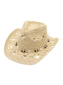 Lucia | Women’s Crochet Beach Cowboy Hat with Shell Bead Band