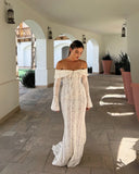 Lucy | Women's Lace Off-Shoulder Maxi Dress