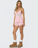 Luisa | Women's V Neck Lace Trim Spaghetti Strap Pajama Set with Shorts