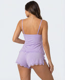 Luisa | Women's V Neck Lace Trim Spaghetti Strap Pajama Set with Shorts