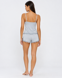Luisa | Women's V Neck Lace Trim Spaghetti Strap Pajama Set with Shorts