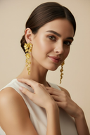 Luna | Women's Flowery Fringe Earrings