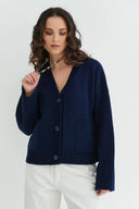 Lydia | Women's Knit Button Front V-Neck Cardigan