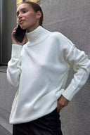 Macie | Women's Drop Shoulder Long Sleeve Turtleneck Knit Sweater