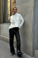 Macie | Women's Drop Shoulder Long Sleeve Turtleneck Knit Sweater