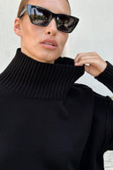 Macie | Women's Drop Shoulder Long Sleeve Turtleneck Knit Sweater