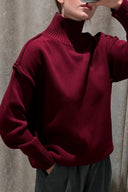 Macie | Women's Drop Shoulder Long Sleeve Turtleneck Knit Sweater