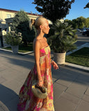 Maelynn | Women's Floral Strapless Maxi Summer Wedding Guest Dress
