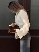 Maisie | Women's Collared Ribbed Knit Long Sleeve Cardigan