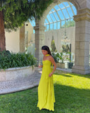 Makayla | Women's Pleated Strapless Maxi Wedding Guest Dress