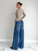 Malaysia | Women's Casual Long Sleeve Ribbed Cutout Knit Top