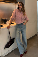 Mallorie | Women's Fuzzy Knit Button Front Cropped Cardigan