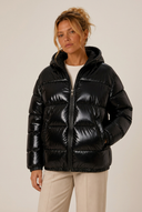 Zahara | Women's Zip Front Long Sleeve Glossy Puffer Jacket