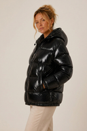 Zahara | Women's Zip Front Long Sleeve Glossy Puffer Jacket