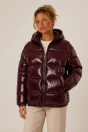 Zahara | Women's Zip Front Long Sleeve Glossy Puffer Jacket