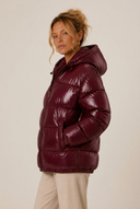 Zahara | Women's Zip Front Long Sleeve Glossy Puffer Jacket