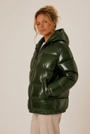 Zahara | Women's Zip Front Long Sleeve Glossy Puffer Jacket