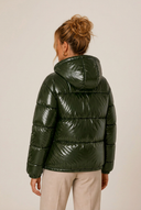 Zahara | Women's Zip Front Long Sleeve Glossy Puffer Jacket