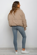 Marcy | Women's Zip Front Ribbed Cuffs Cropped Puffer Jacket