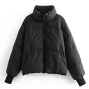 Marcy | Women's Zip Front Ribbed Cuffs Cropped Puffer Jacket