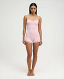 Margaret | Women's Scoop Neck Lace Trim Spaghetti Strap Romper