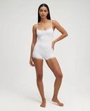 Margaret | Women's Scoop Neck Lace Trim Spaghetti Strap Romper