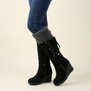 Marielle | Women's Casual Wedge Buckle Strap Mid-Calf Heel Boots