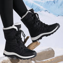 Marjorie | Women's Mid Calf Lace Up Round Toe Boots