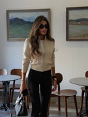 Marleigh | Women's Zip High Neck Long SleeveKnit Cardigan
