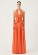 Marlowe | Women's Halter Ruffle A-Line Maxi Wedding Guest Dress