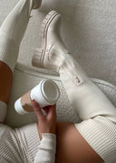 Mavis | Women's Ribbed Upper Round Toe Chunky Lug Sole Boots