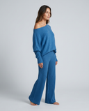 Maxine | Women's Lounge Long Sleeve Off Shoulder Knit Two Piece Set
