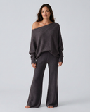 Maxine | Women's Lounge Long Sleeve Off Shoulder Knit Two Piece Set